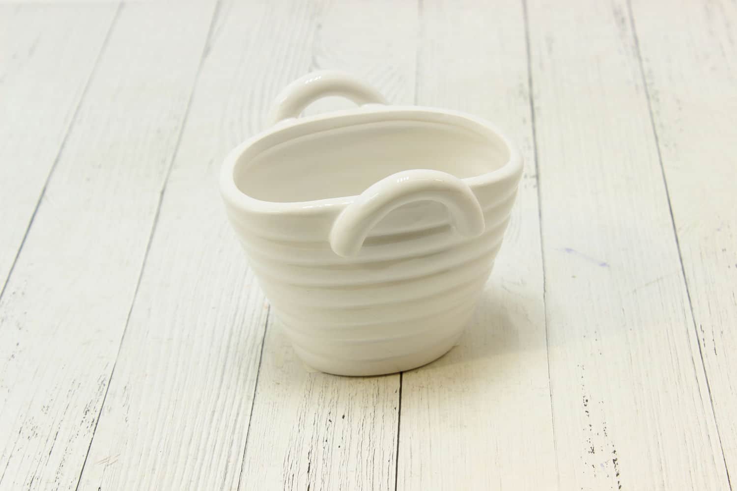 Кашпо керамика Сумочка "Нежность" 9,5хН10см,Белый