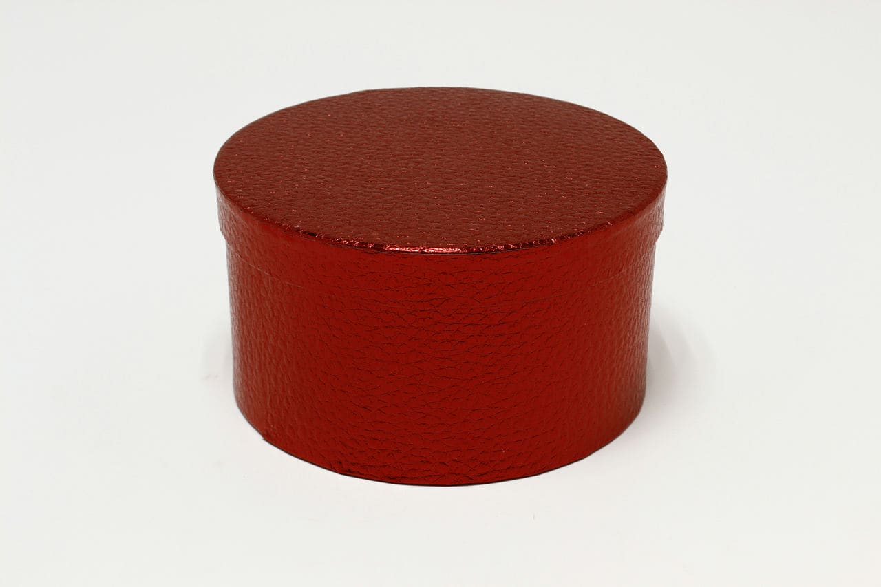 Коробка круг "Кожа крокодила" Красный 21*11,5 см (Арт) 7212247/0001-1