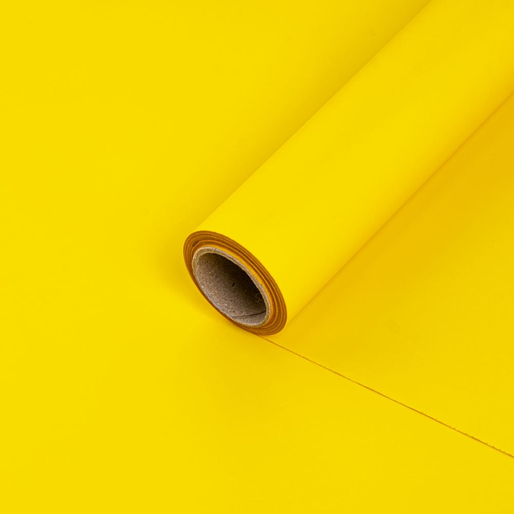 Пленка матовая Корейская "Макарунс" 58см*10м Ярко-желтая №03