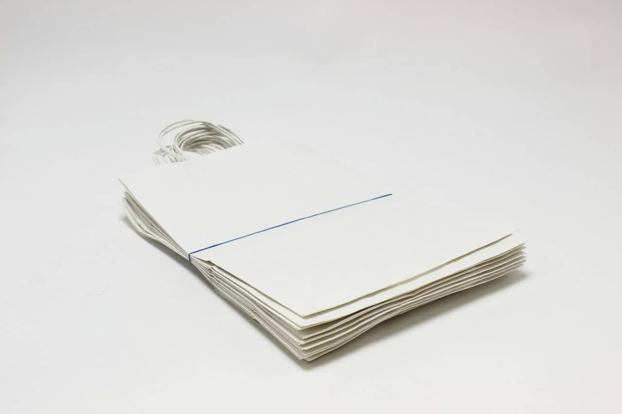 Пакет крафт c кручеными ручками 260*150*350 мм 80гр. (упак 10шт) Белые