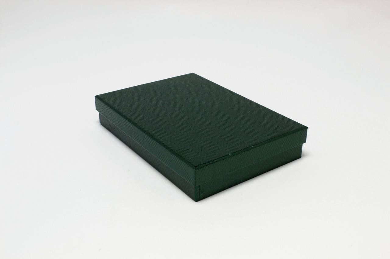 Коробка прямоугольник "Узор" 32*22,5*6 см, Изумрудный (Арт) 721607/0011-8