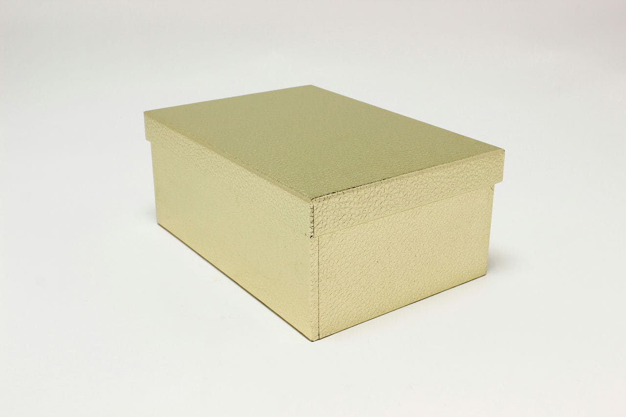 Коробка прямоугольник 34,5*24,5*14,5 см "Кожа крокодила" Золотой (Арт) 7210808/0003-6