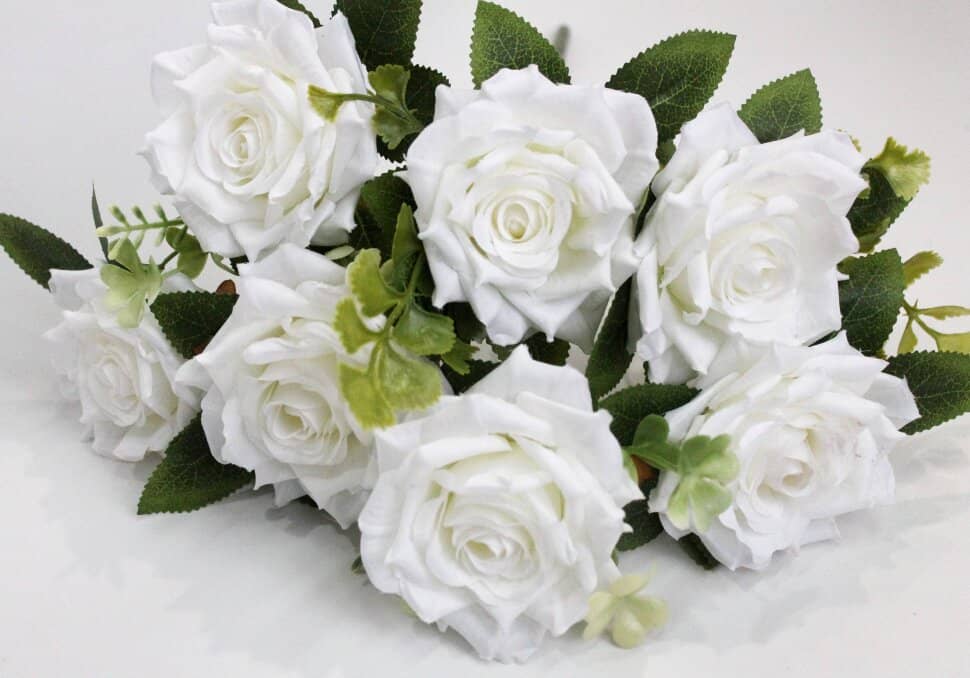 Букет розы "Ева" 44см Белый