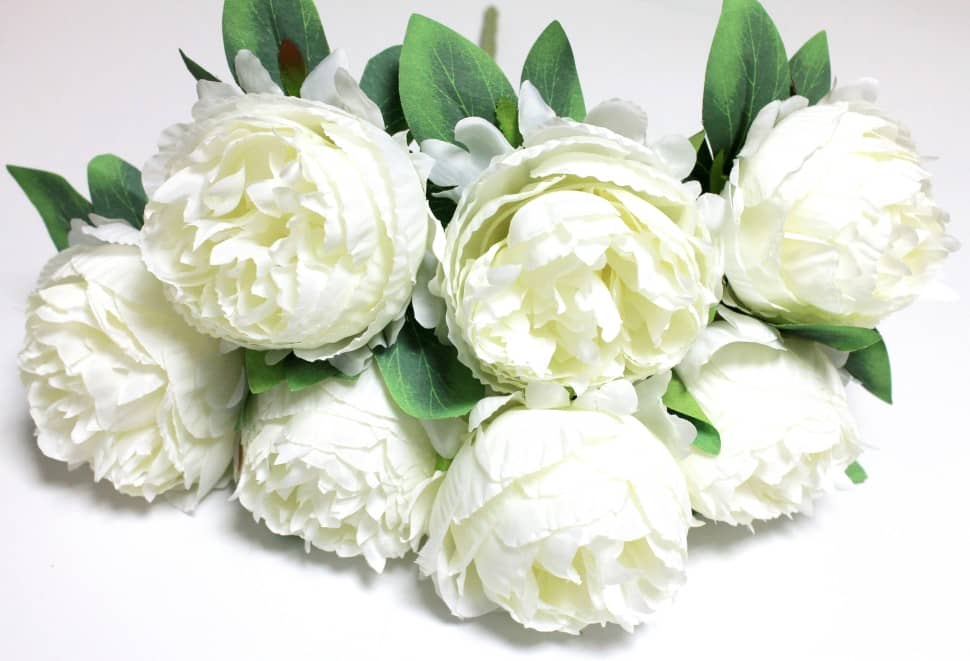 Букет пион махровый Н45см Молочный