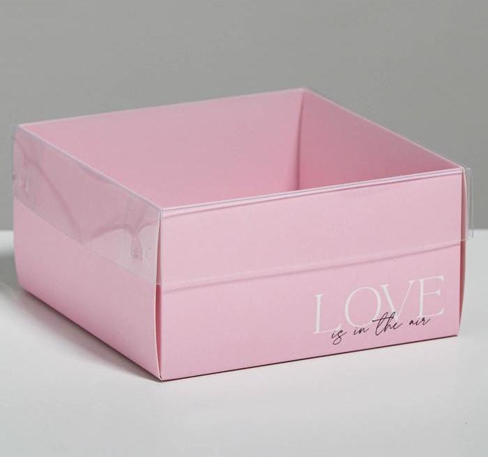 Коробка под бенто-торт с PVC крышкой «Love», 12 х 6 х 11,5 см (Арт) 5080461