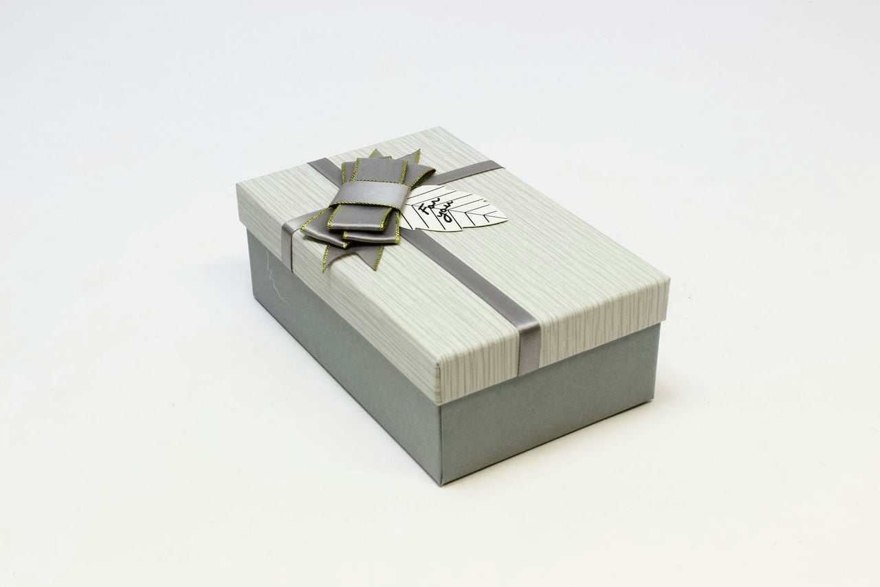 Коробка прямоугольник "For You" 19*12*6,5 см Серый (Арт) 7201540/7-3
