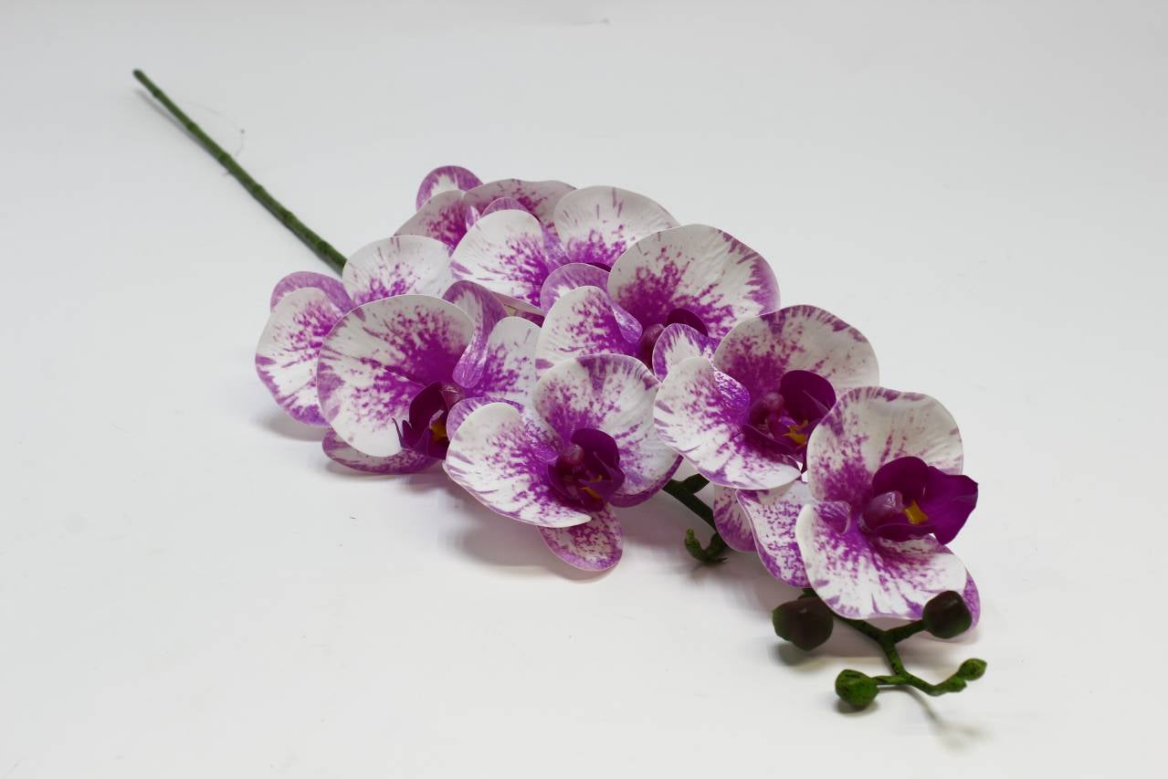 Ветка орхидеи H95см силикон  Сиренево/белый