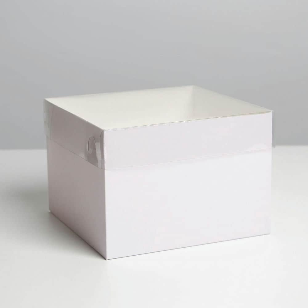 Коробка для цветов с PVC крышкой, сиреневая, 17 х 17 х 12 см 7081458