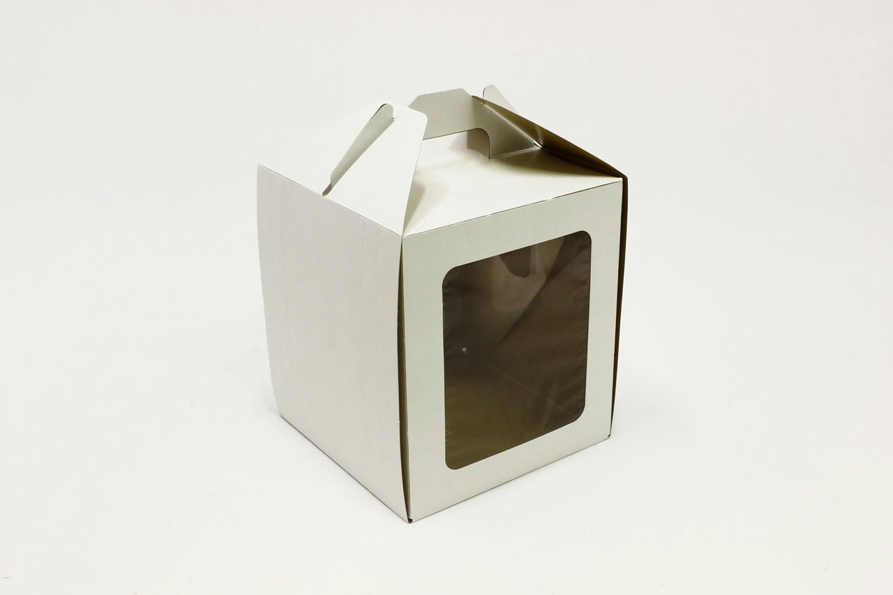 Коробка с ручкой, для выпечки белый 160*190*180 мм Pasticciere