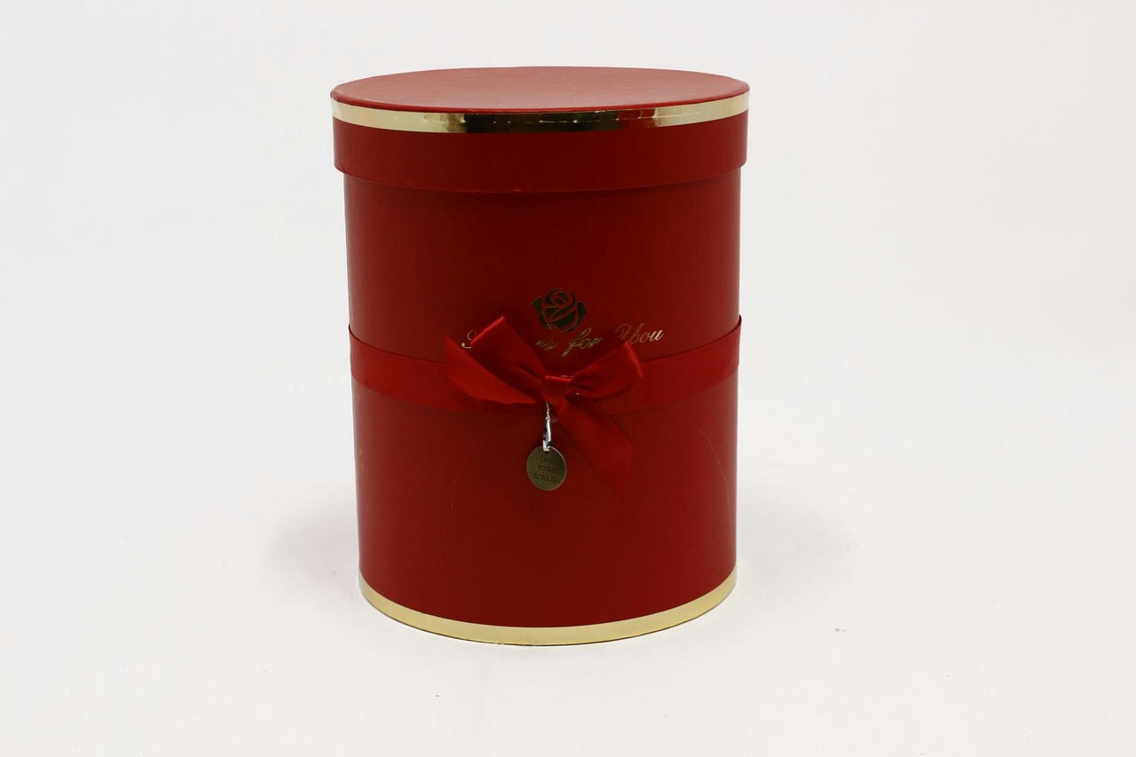 Коробка Цилиндр 19*23,5 см "Flowers for you" Красный (Арт) 720950/3-2