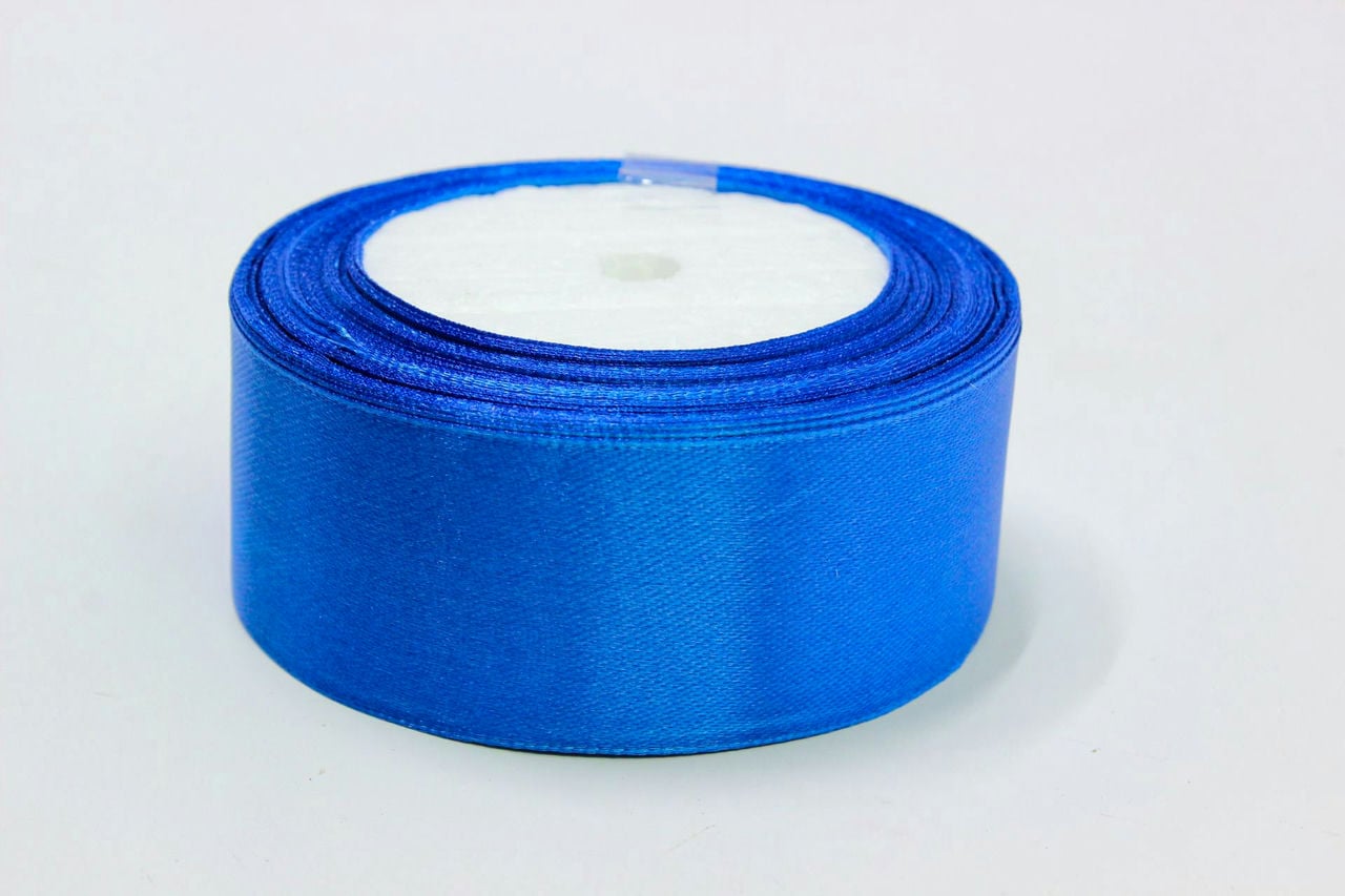 Лента Атласная (Сатин) 3,8см*25ярд Синий