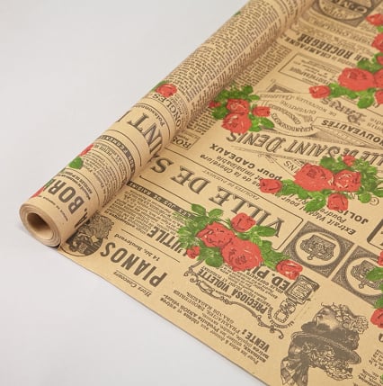 Бумага Крафт "Кутюрье" 700мм x 10ярд, Черный/красный/зеленый