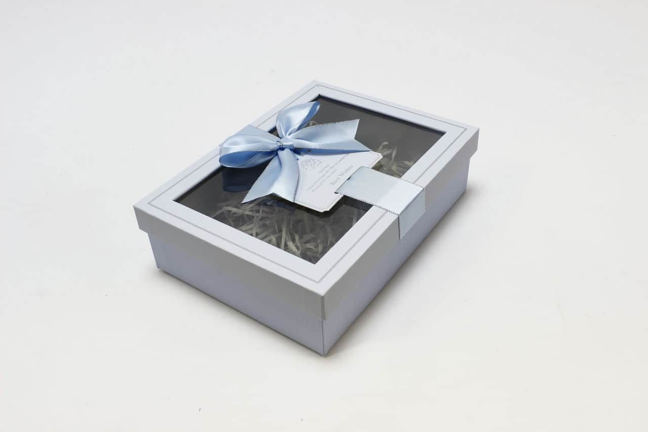 Коробка прямоугольник с окном "lux" 23*17*6,5 см, Голубой (Арт) 7291307/22-3А