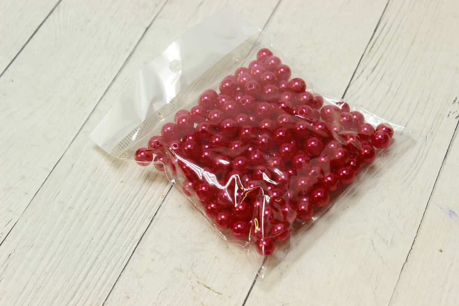 Бусинки 8 мм, 50 гр, Красно-малиновый №122/1