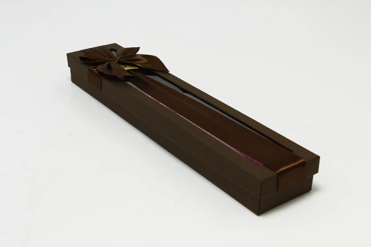 Коробка прямоугольная "атласный бант" 44*8,5*4,5 см, Шоколадный (Арт) 720687/5-3