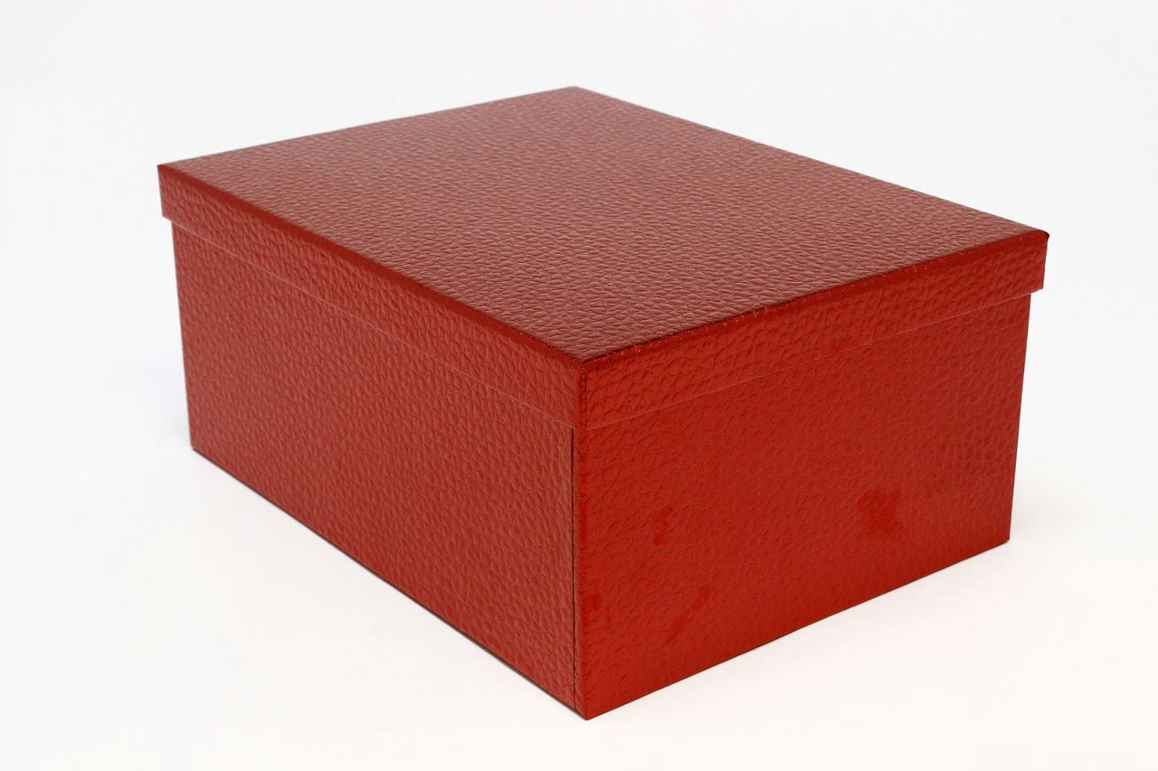Коробка Прямоугольная 32*24,5*14,4 см "Кожа крокодила" Красный (Арт) 721604/0001-2