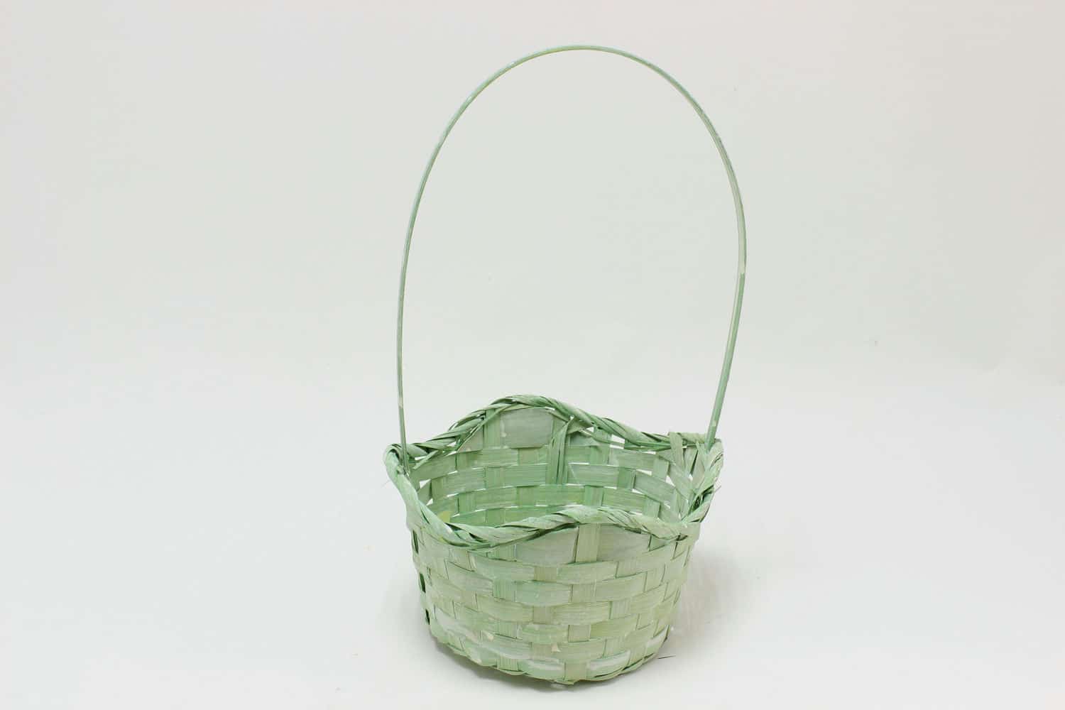 Корзина плетеная (бамбук) D19*H7,5*9,5*HH31 см, Светло-зеленый (Арт) М-4640108866298-3