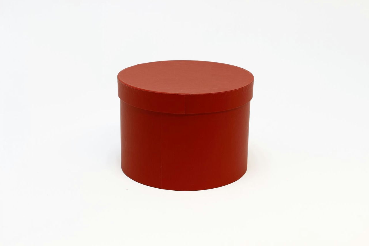 Коробка подарочная круг D23*16 см, Красная (Арт) 7211006/1535-7