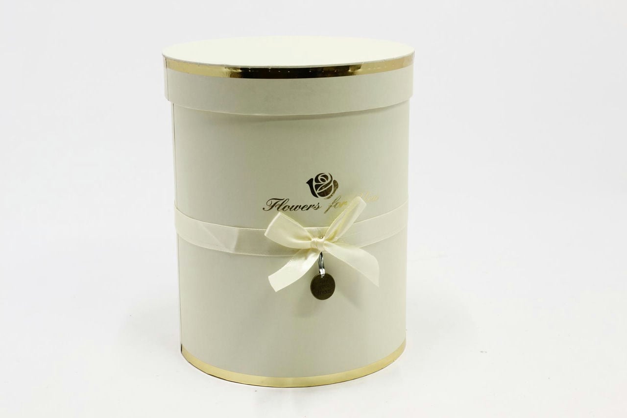Коробка Цилиндр 19*23,5 см "Flowers for you" Бежевый (Арт) 720950/7-2 Коробка Цилиндр 19*23,5 см "Flowers for you" Бежевый (Арт) 720950/7-2