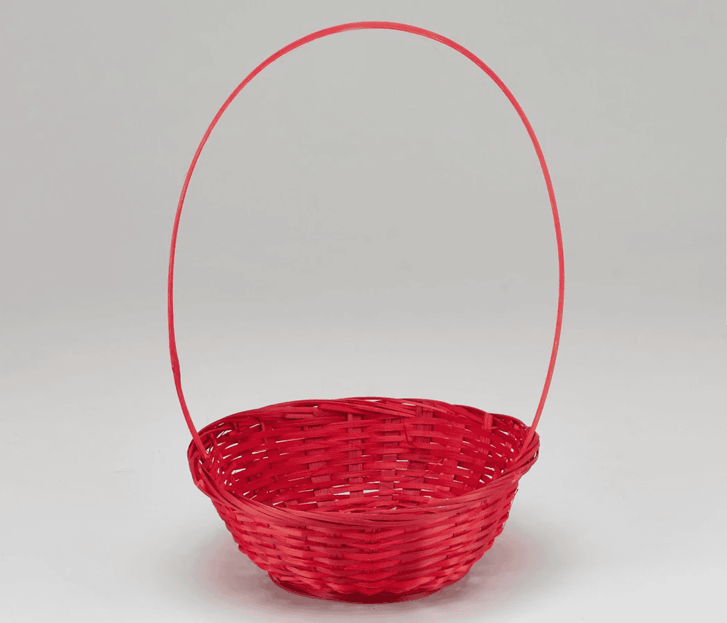 Корзина подарочная (Бамбук) D19*H5/31 см, Красный