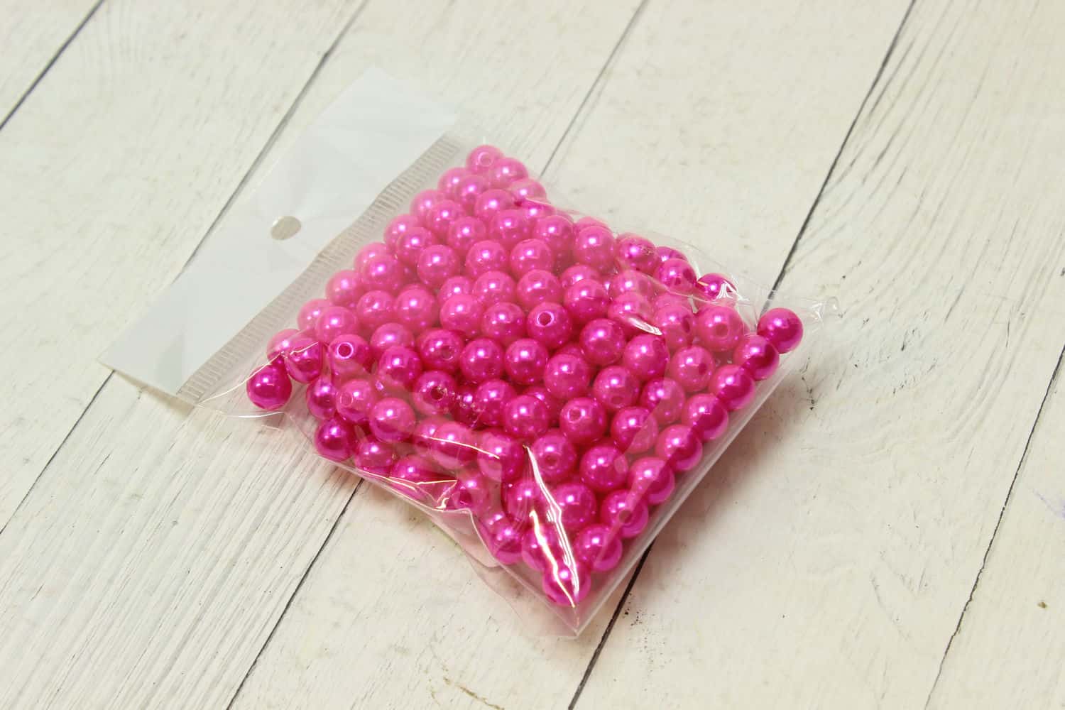 Бусинки 8 мм, 50 гр, Фукси №107