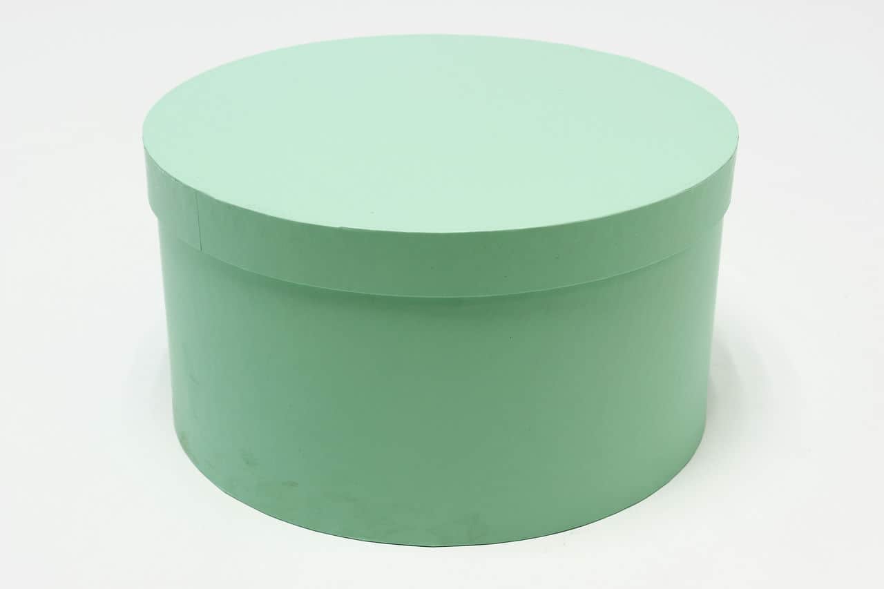 Коробка круг однотонная 27,5*14,7 см, Светло-зелёный (Арт) 721814/1533-1