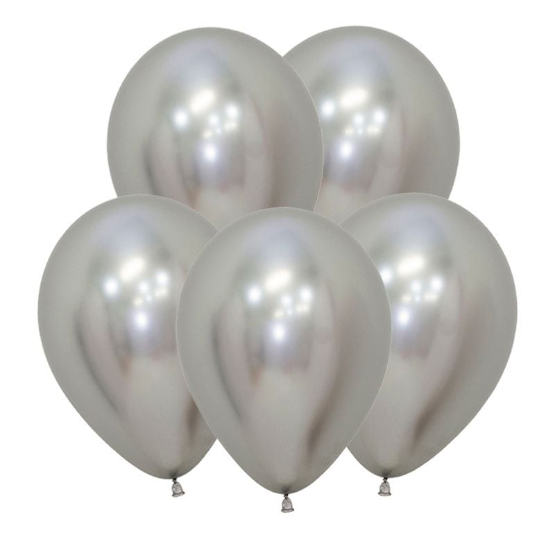 Воздушные шары - S Зеркальные шары 12 Рефлекс Серебро / Reflex Silver / (1шт.) / (Колумбия)