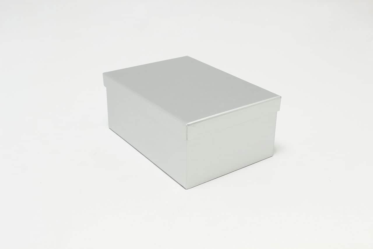 Коробка прямоугольная 24,3*17,6*10,5 см, Серебряный  (Арт) 721604/0058-6