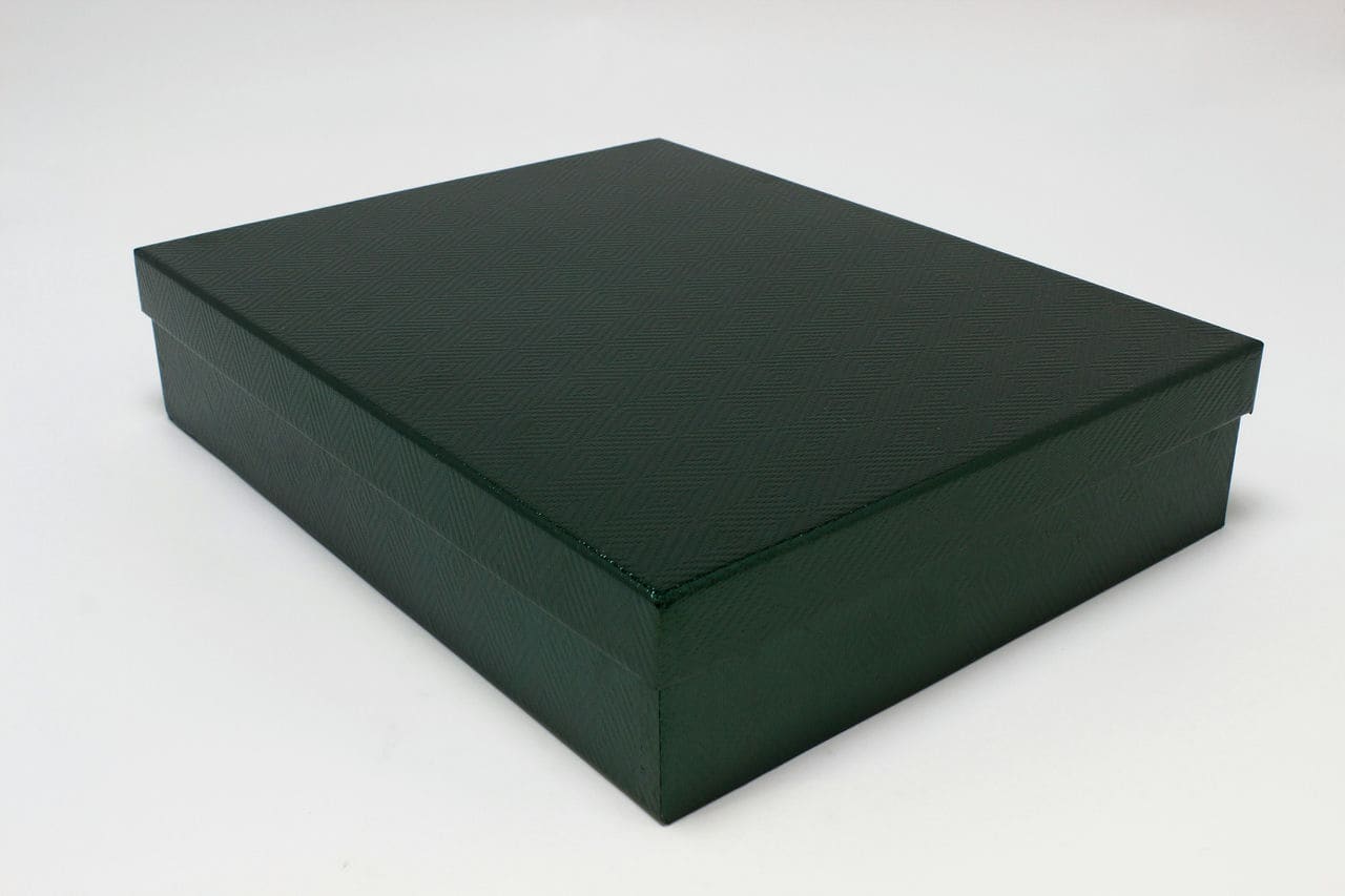 Коробка прямоугольник "Узор" 46*36,5*10,5 см, Изумрудный (Арт) 721607/0011-1