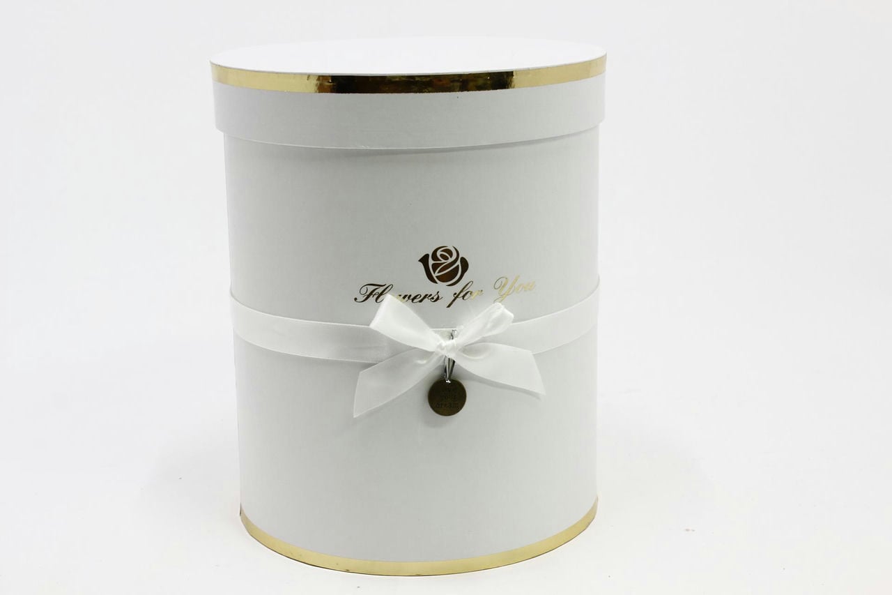 Коробка Цилиндр 21*25,5 см "Flowers for you" Белый (Арт) 720950/1-1 Коробка Цилиндр 21*25,5 см "Flowers for you" Белый (Арт) 720950/1-1