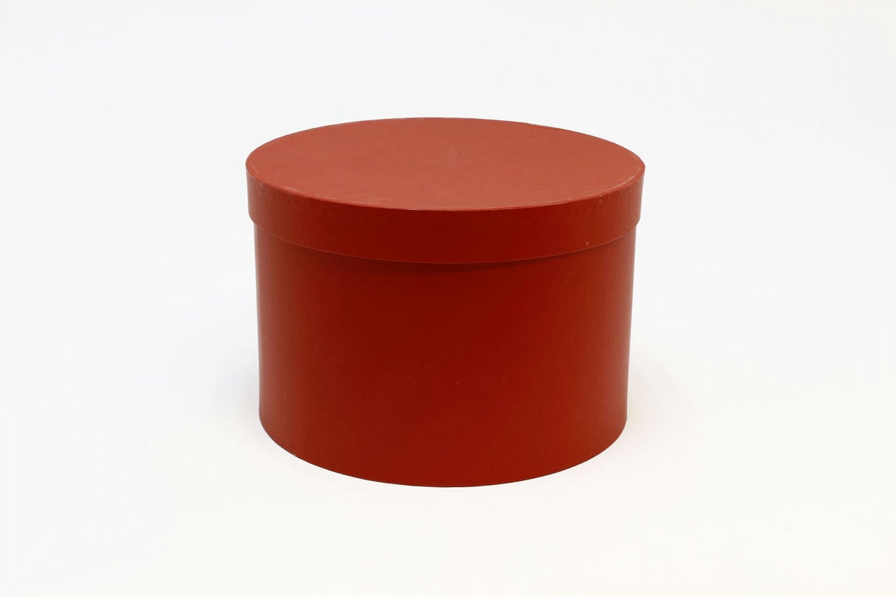 Коробка подарочная круг D27*18 см, Красная (Арт) 7211006/1535-6