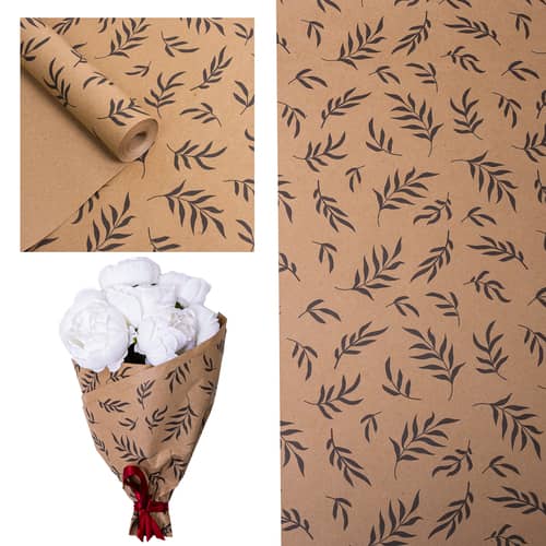 Бумага крафт с рисунком "Веточки" 70см (400гр)