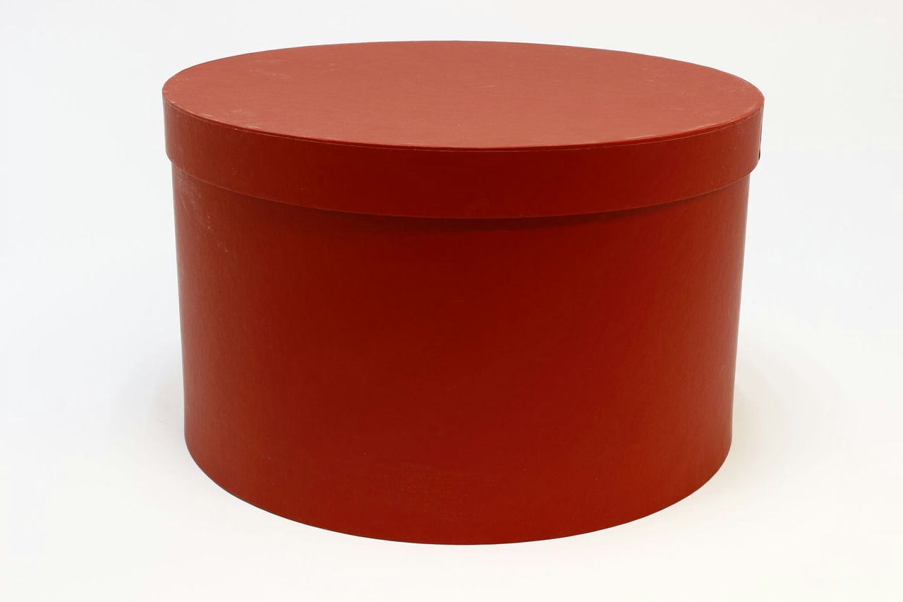 Коробка подарочная круг D39*23,5 см, Красная (Арт) 7211006/1535-2