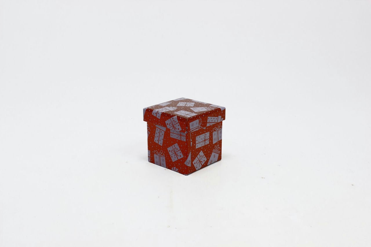 Коробка НГ Куб "Подарки" Красный 10,5*10,5см (Арт) 730601/1637-9