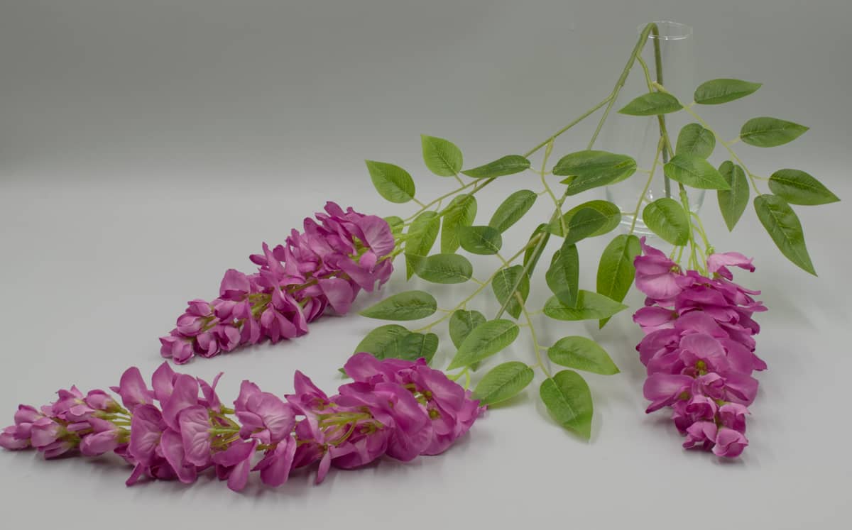 Ветка глициния "Паулина" H90см Малиновый