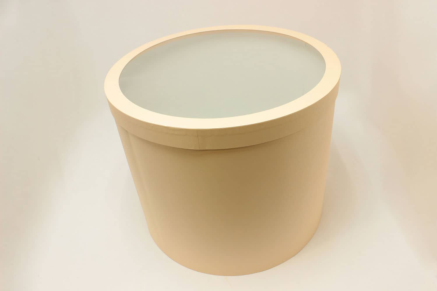 Подарочная шляпная коробка с прозрачным окном D60*H50 Персиковый №29