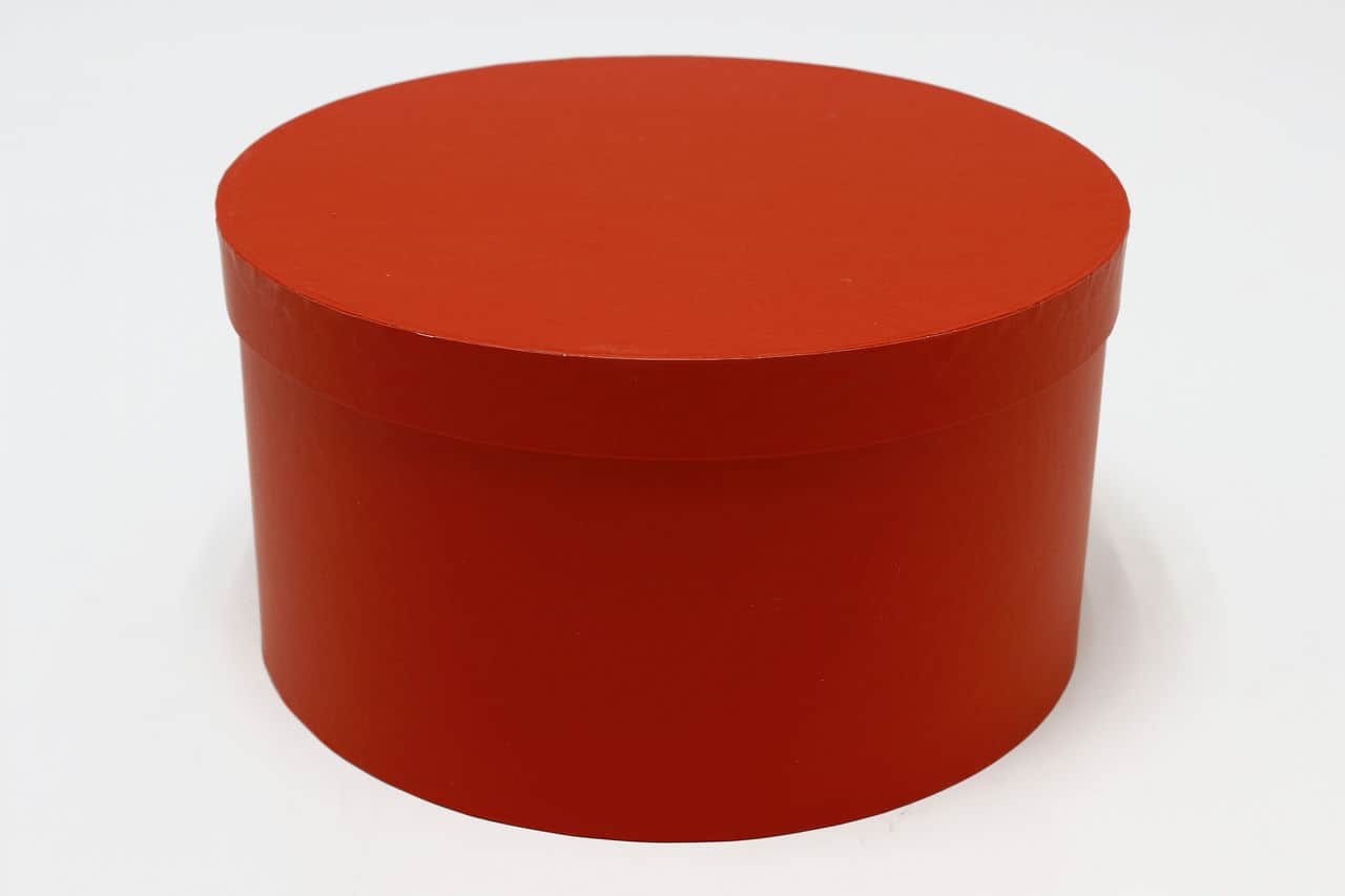 Коробка круг однотонная 27,5*14,7 см, Тёмно-красный (Арт) 721814/074-1