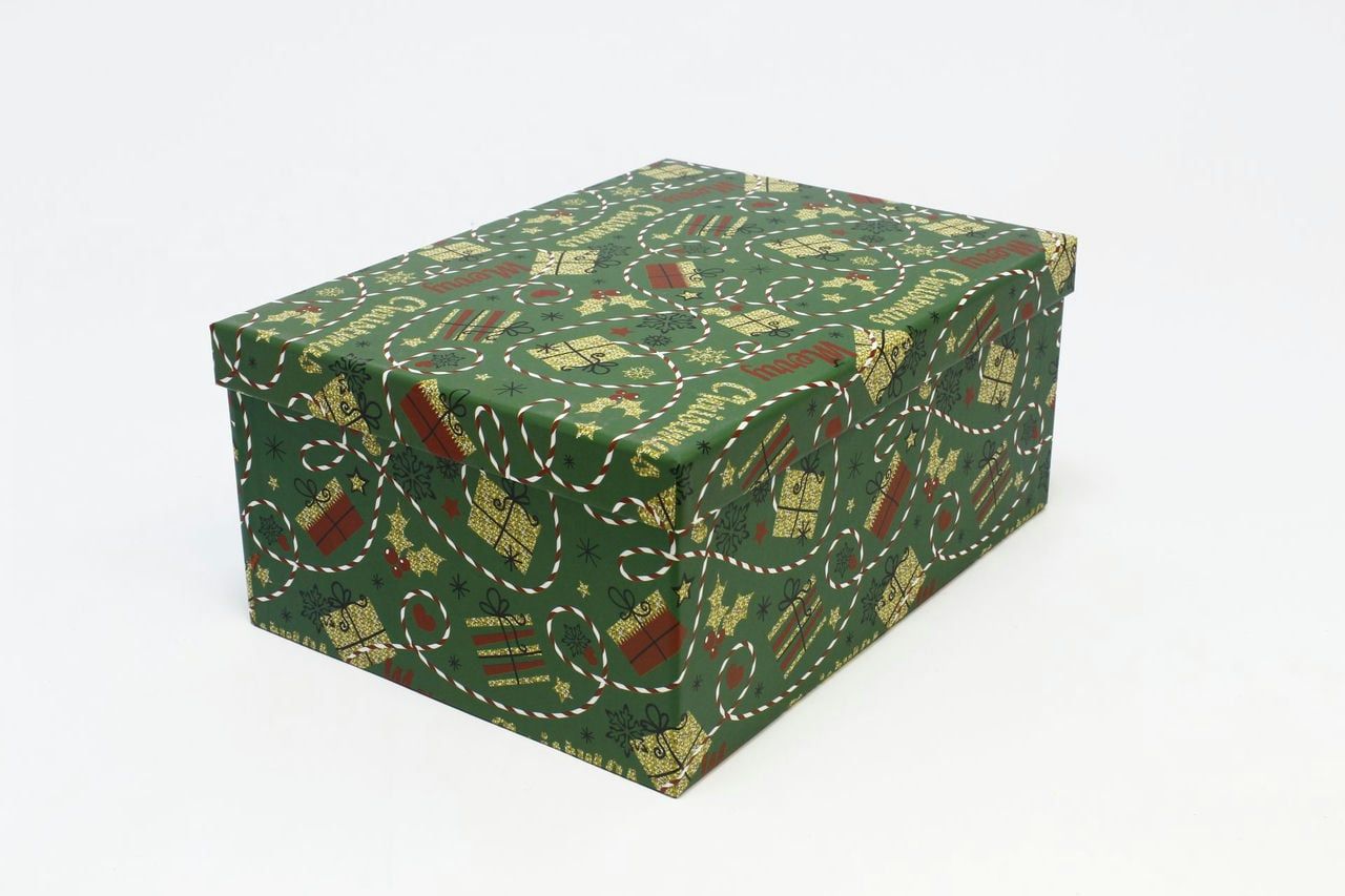 Коробка НГ прямоугольная 30*22,8*13,3 см "Подарочки" (Арт) 730604/1646-3