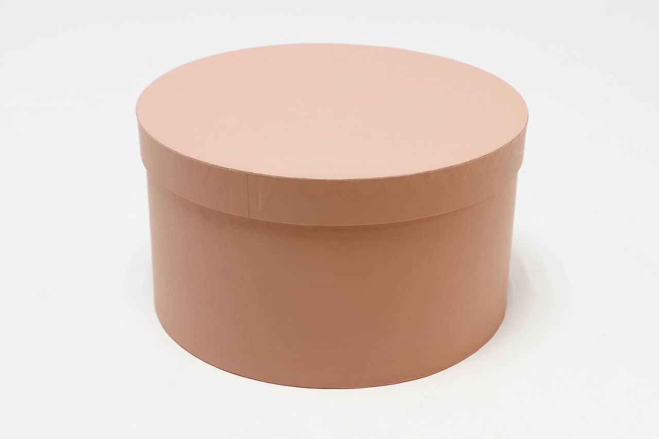 Коробка круг однотонная 24,5*13,8 см, Розовый (Арт) 721814/1532-2
