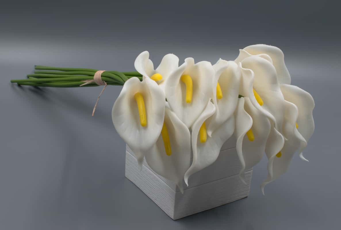 Срез калла "Илада" H30см (силикон) цена за 1шт,  Белый