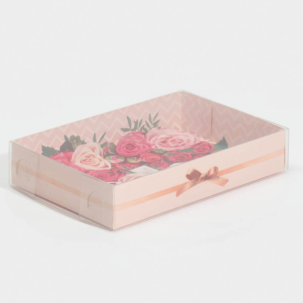 Коробка для макарун с подложками с PVC крышкой «Хорошего дня!», 17 х 12 × 3,5 см