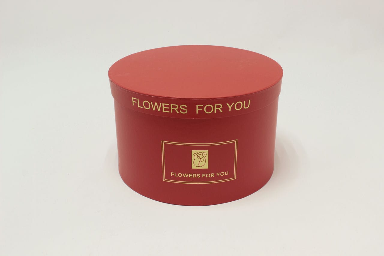 Коробка Круг "Flowers For You" 27,5*17 см, Красный (Арт) 7202400/4-3
