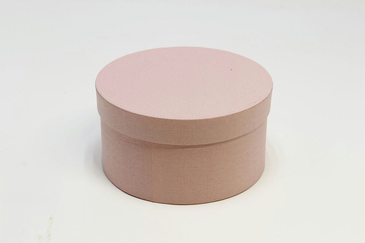 Коробка круг 17*9 см Розовый (дизайнерская бумага) (Арт) 7212247/0020-2