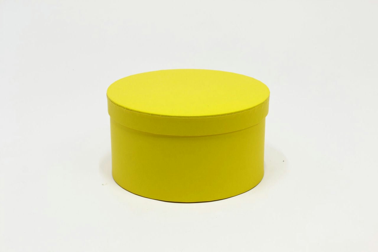Коробка круг 22x22x11.8 см, Солнечный жёлтый (Арт) 88002636-1