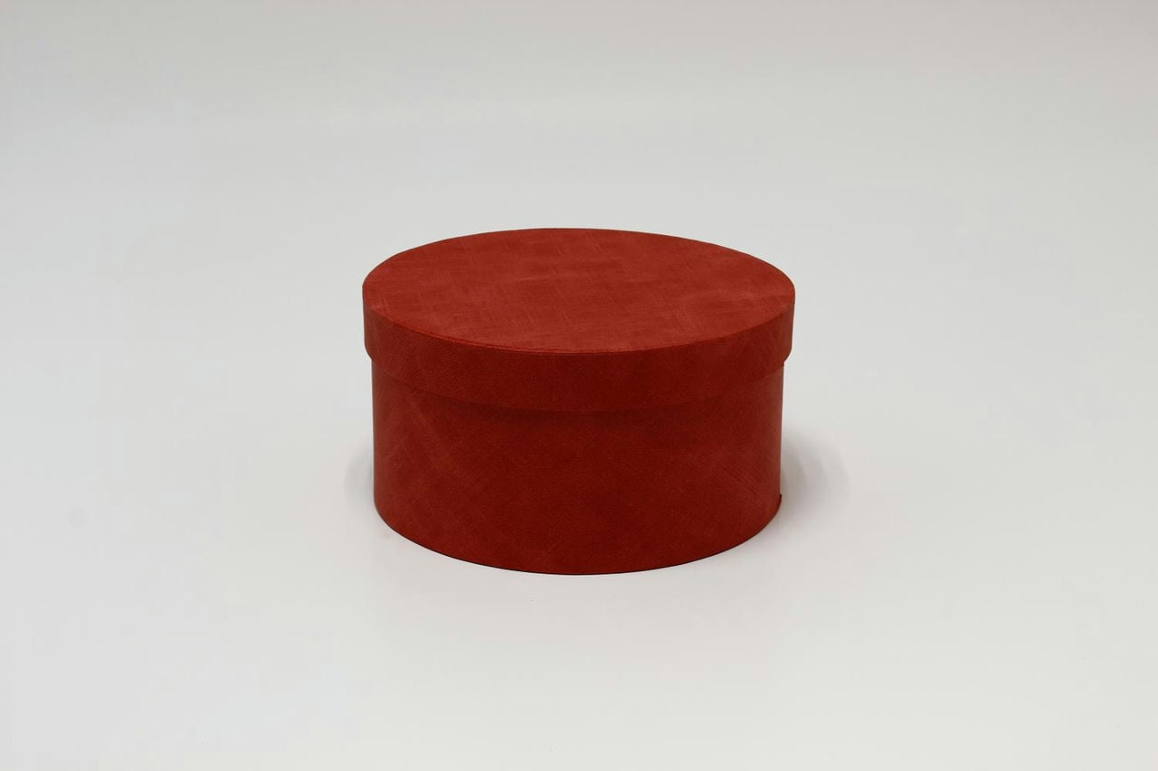 Подарочная коробка Круг "Текстура" 20,8*10,5 см Красный (Арт) 7218001/0041-6