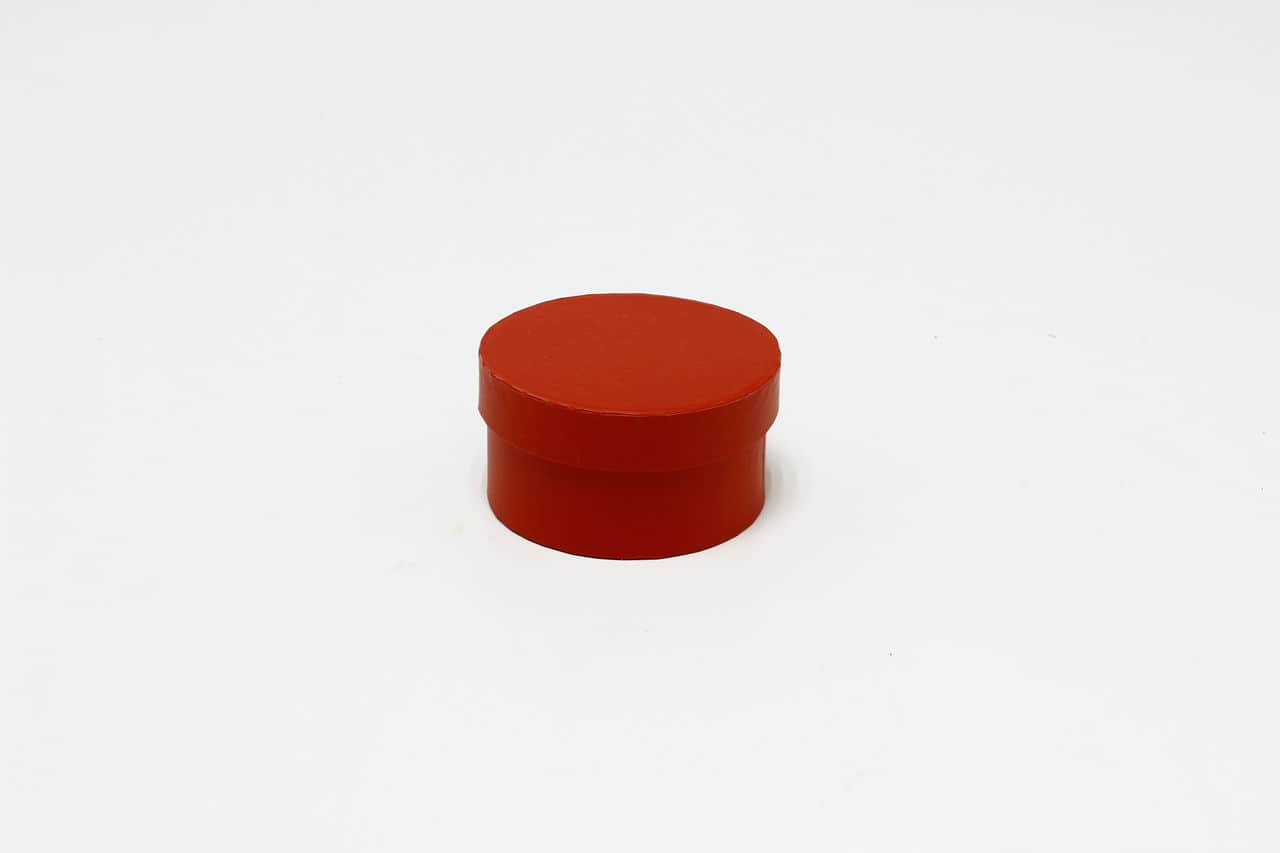 Коробка круг однотонная 10,9*5,7 см, Тёмно-красный (Арт) 721814/074-10