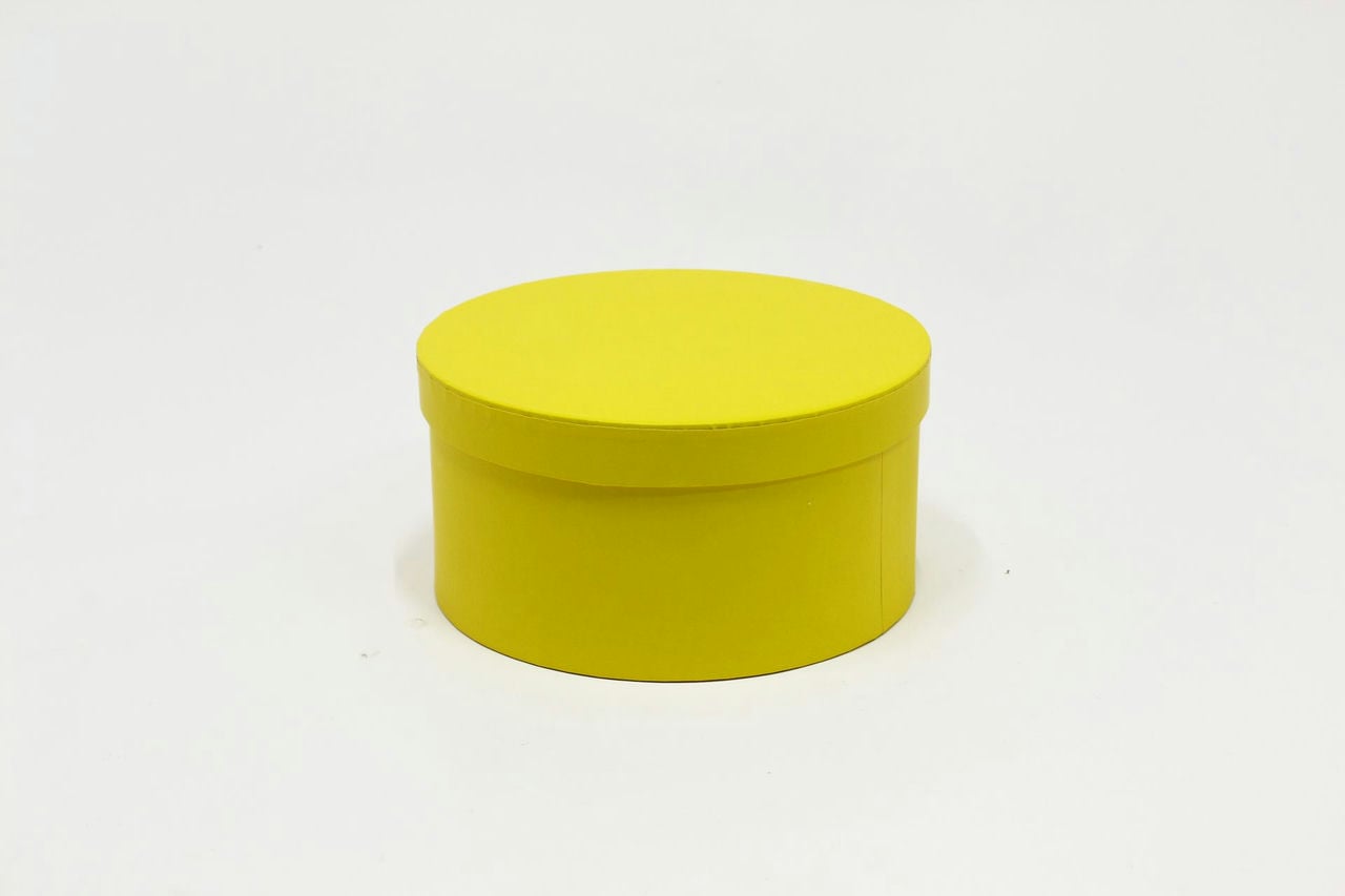 Коробка круг 20x20x10 см, Солнечный жёлтый (Арт) 88002636-2