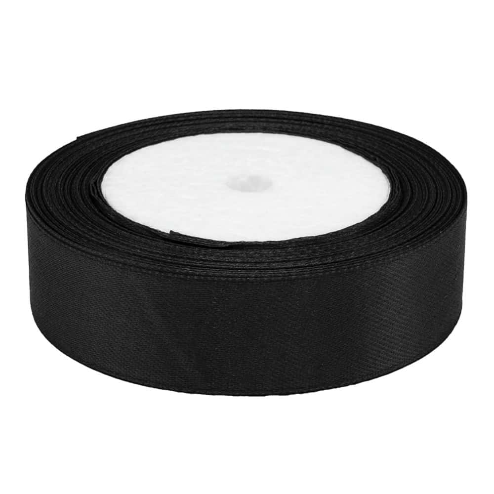 Лента Атласная 2,5см * 22,85м, Черная (39)