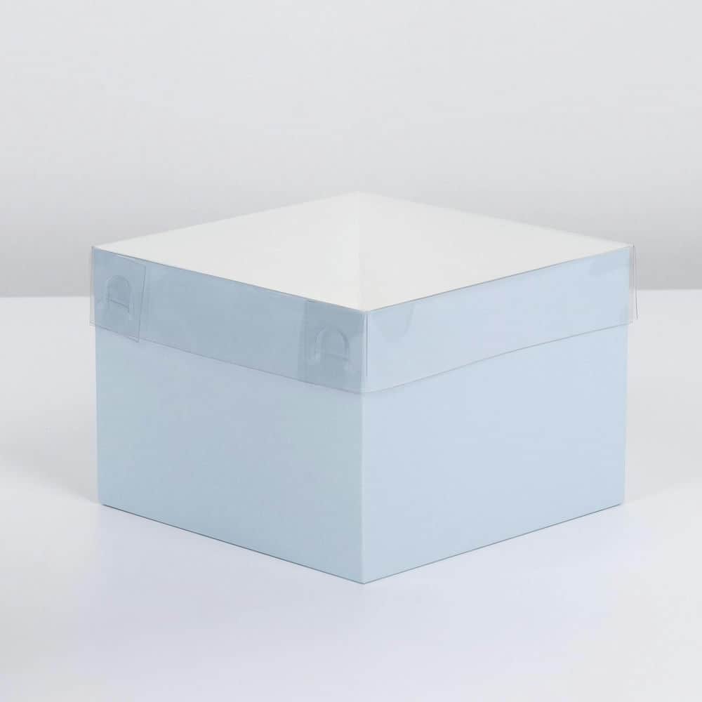 Коробка для цветов с PVC крышкой, голубая, 17 х 17 х 12 см 7081459 Коробка для цветов с PVC крышкой, голубая, 17 х 17 х 12 см 7081459