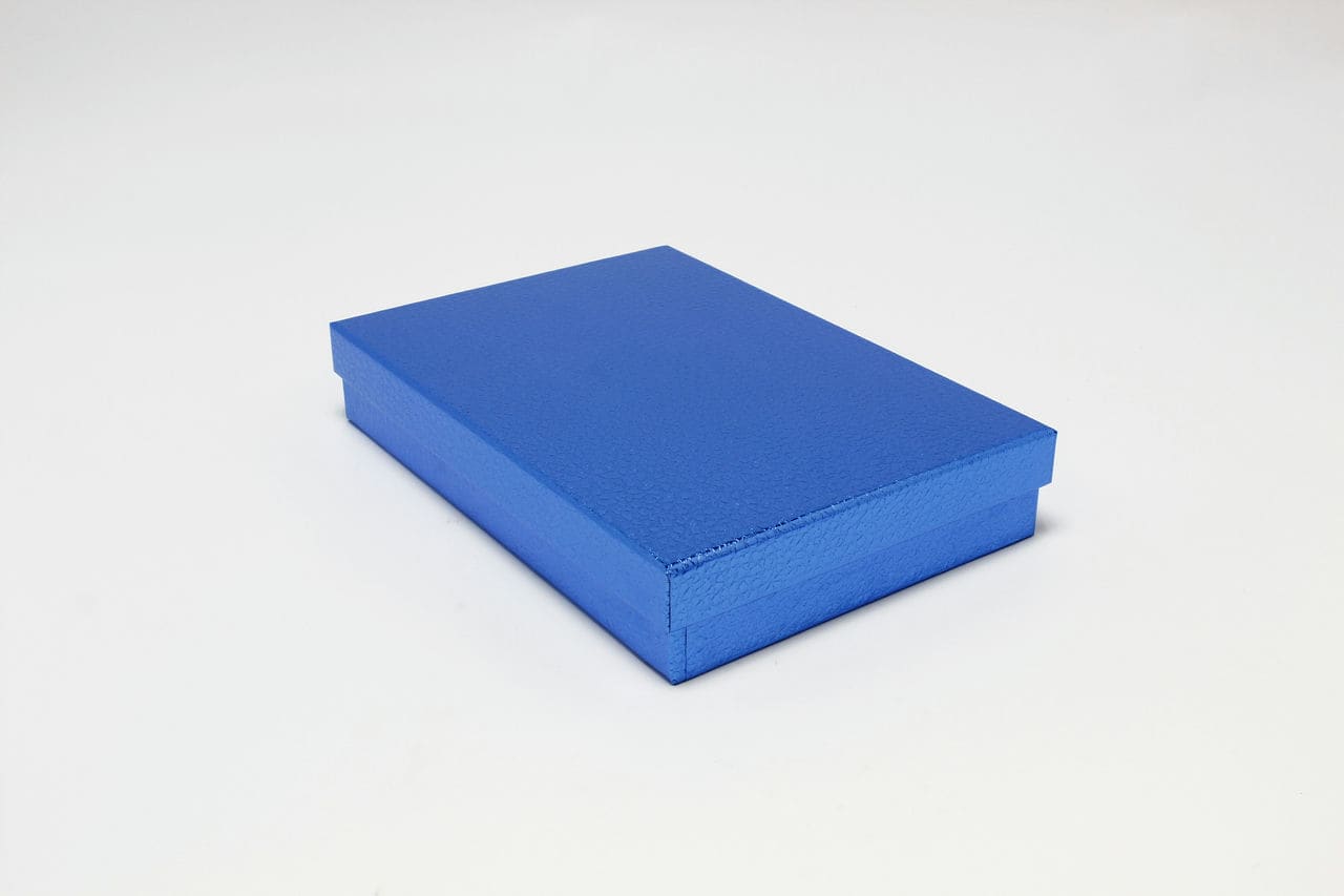 Коробка прямоугольник "Кожа крокодила" 32*22,5*6 см, Синий (Арт) 721607/0005-8